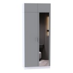Шкаф для одежды МР-28 (580, 1 зеркало ) шиншилла серая