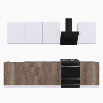 Набор корпусной мебели для кухни " Микс Топ-8" белый премиум/дуб каньон