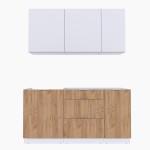 Набор корпусной мебели для кухни " Микс Топ-2" белый премиум/дуб крафт золотой