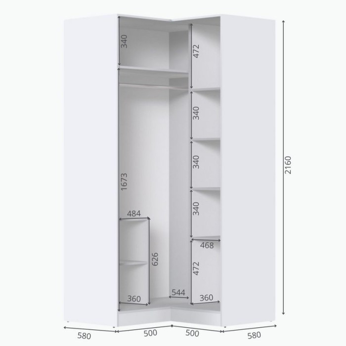 Шкаф для одежды МР-12 (580, 2 зеркала ) дуб крафт табачный