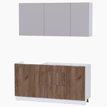 Набор корпусной мебели для кухни " Микс Топ-2" кашемир/дуб крафт табачный