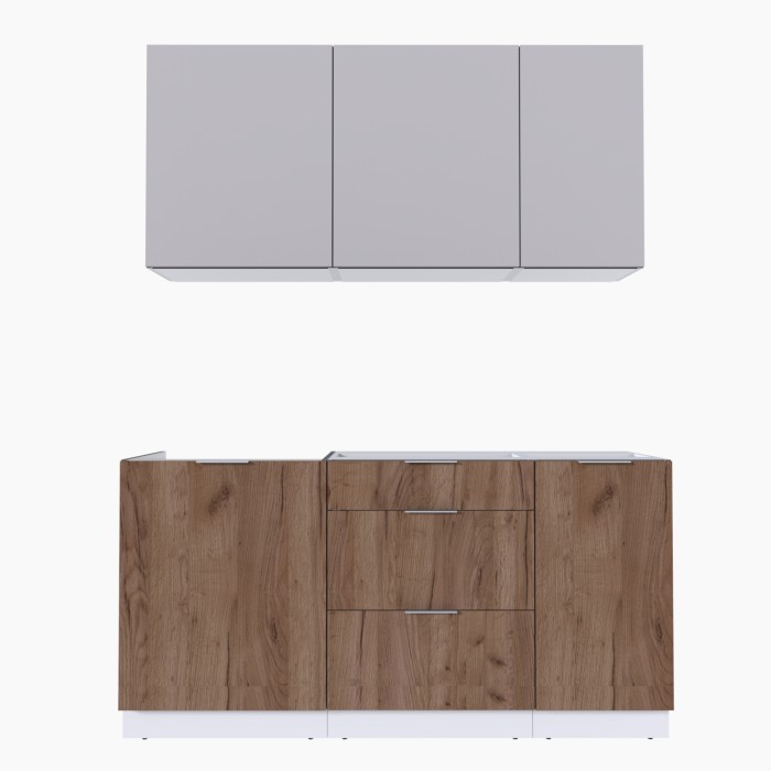 Набор корпусной мебели для кухни " Микс Топ-2" кашемир/дуб крафт табачный