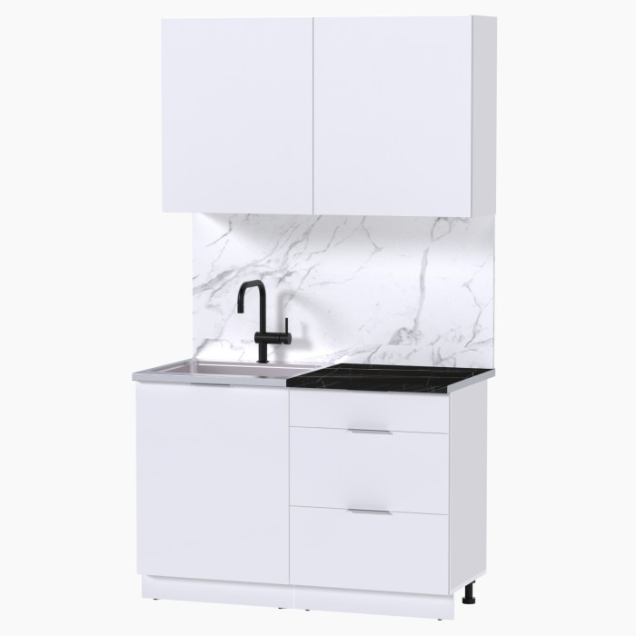 Набор корпусной мебели для кухни " Микс Топ-1" белый премиум/тунис