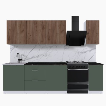 Набор корпусной мебели для кухни " Микс Топ-7" дуб крафт табачный/дымчато зеленый/тунис