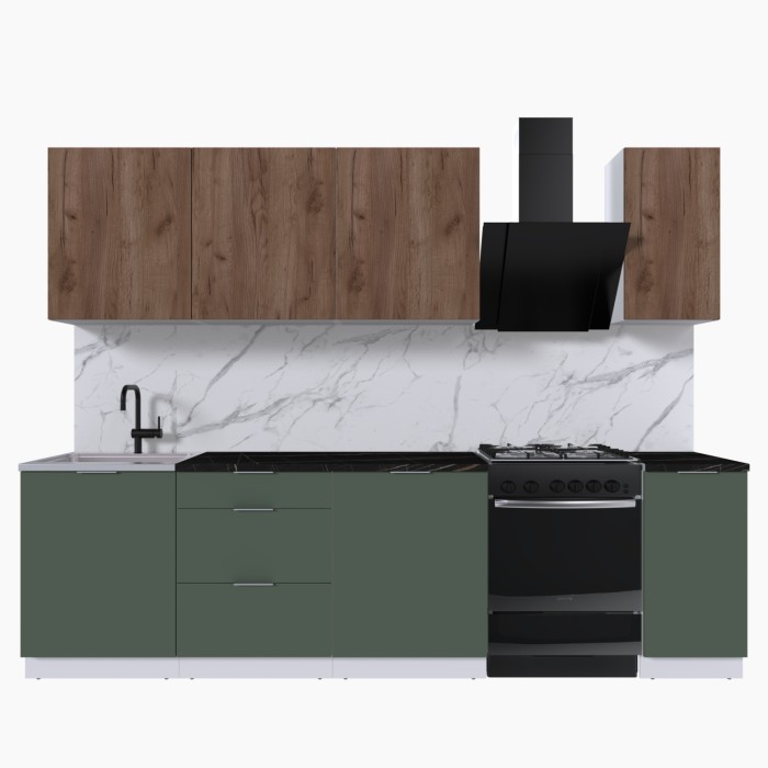 Набор корпусной мебели для кухни " Микс Топ-7" дуб крафт табачный/дымчато зеленый/тунис