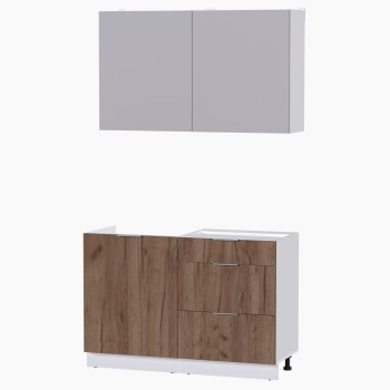 Набор корпусной мебели для кухни " Микс Топ-1" кашемир/дуб крафт табачный