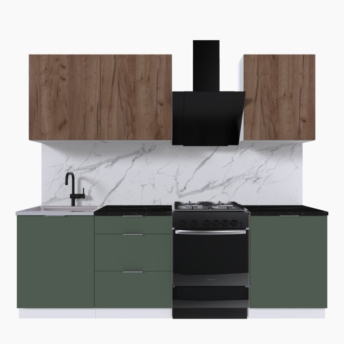 Набор корпусной мебели для кухни " Микс Топ-4" дуб крафт табачный/дымчато зеленый/тунис