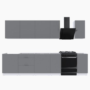 Набор корпусной мебели для кухни " Микс Топ-9" шиншилла серая/ шиншилла серая/