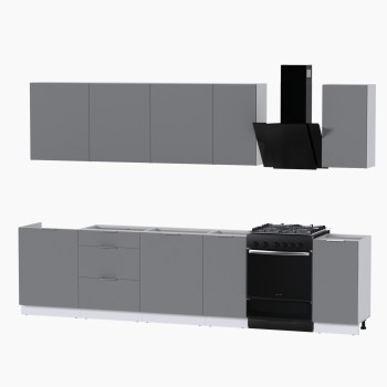 Набор корпусной мебели для кухни " Микс Топ-9" шиншилла серая/ шиншилла серая/