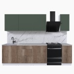 Набор корпусной мебели для кухни " Микс Топ-7" дымчато зеленый/ дуб каньон/мрамор марквина