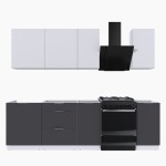 Набор корпусной мебели для кухни " Микс Топ-5" белый премиум/ графит серый