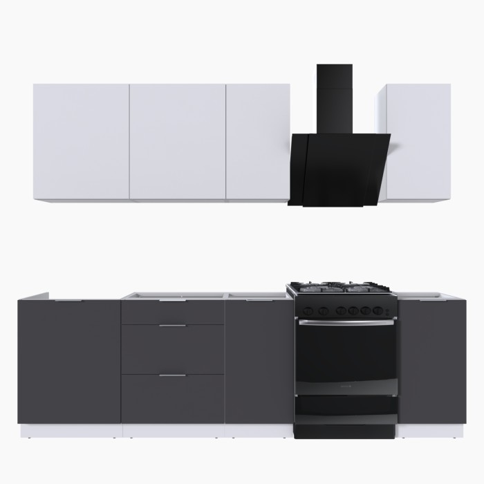Набор корпусной мебели для кухни " Микс Топ-5" белый премиум/ графит серый