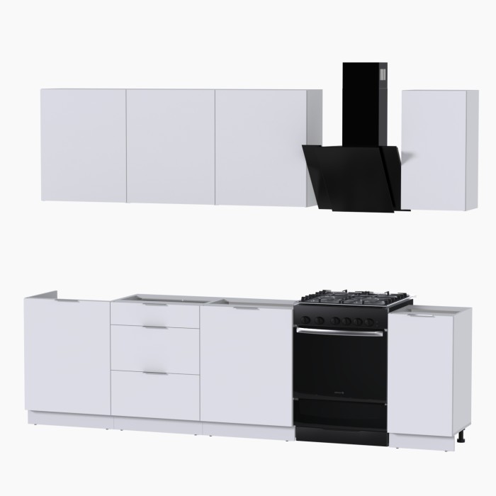 Набор корпусной мебели для кухни " Микс Топ-7" белый премиум