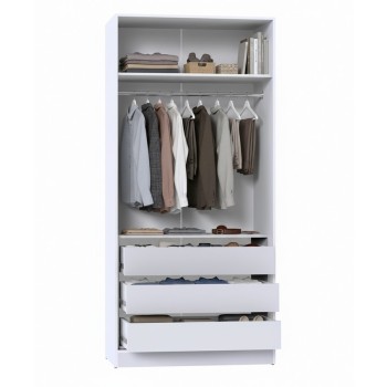 Шкаф для одежды МР-08 (580, 2 зеркала ) белый премиум