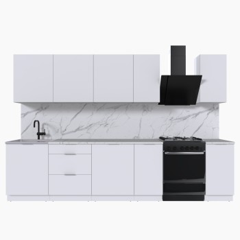 Набор корпусной мебели для кухни " Микс Топ-9" белый премиум/мрамор марквина