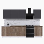 Набор корпусной мебели для кухни " Микс Топ-8" графит серый/дуб каньон/дуб флагстаф темный