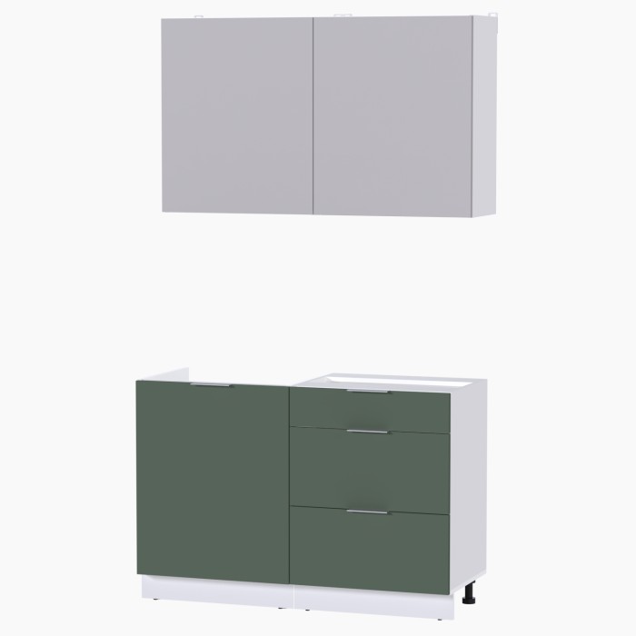 Набор корпусной мебели для кухни " Микс Топ-1" кашемир/дымчато зеленый