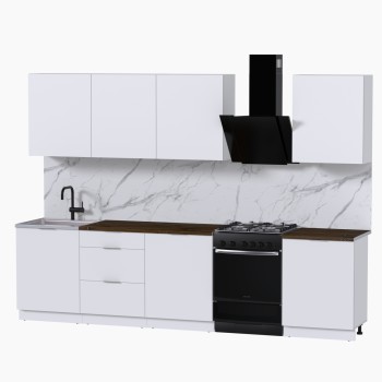 Набор корпусной мебели для кухни " Микс Топ-8" белый премиум/дуб флагстаф темный