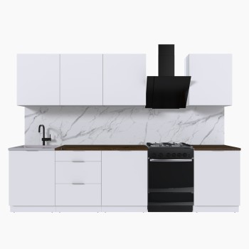 Набор корпусной мебели для кухни " Микс Топ-8" белый премиум/дуб флагстаф темный