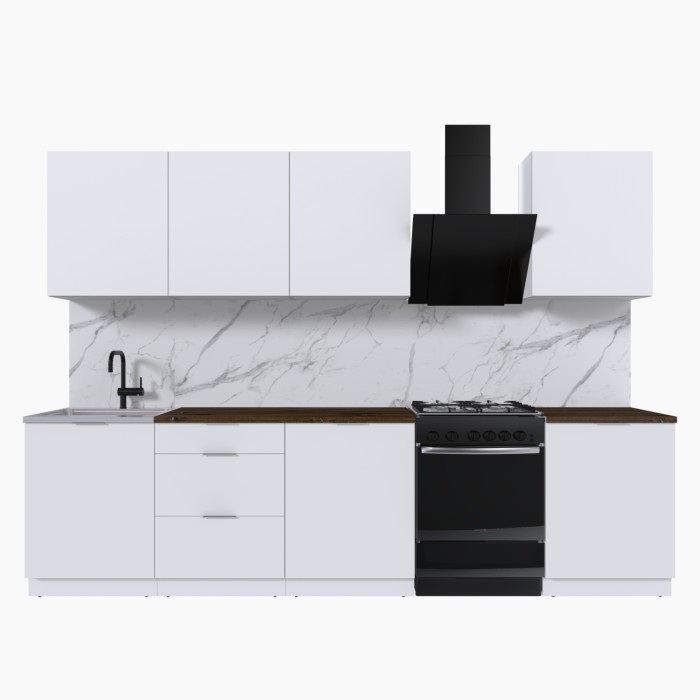 Набор корпусной мебели для кухни " Микс Топ-8" белый премиум/дуб флагстаф темный