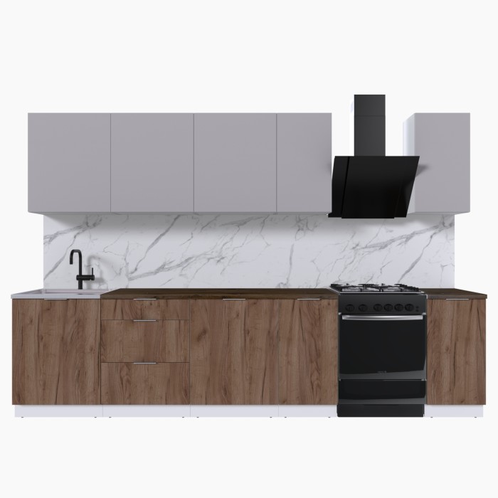 Набор корпусной мебели для кухни " Микс Топ-9" кашемир/дуб крафт табачный/дуб флагстаф темный