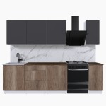 Набор корпусной мебели для кухни " Микс Топ-7" графит серый/дуб каньон/дуб флагстаф темный