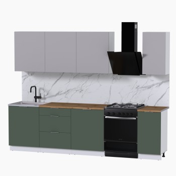 Набор корпусной мебели для кухни " Микс Топ-7" кашемир/дымчато зеленый/дуб вотан