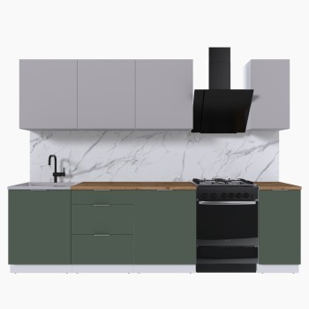 Набор корпусной мебели для кухни " Микс Топ-7" кашемир/дымчато зеленый/дуб вотан