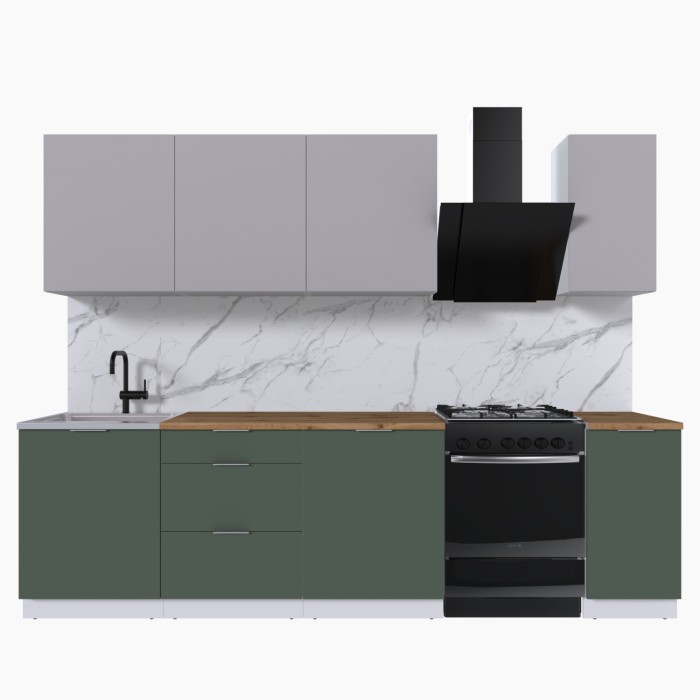 Набор корпусной мебели для кухни " Микс Топ-7" кашемир/дымчато зеленый/дуб вотан