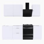 Набор корпусной мебели для кухни " Микс Топ-3" белый премиум