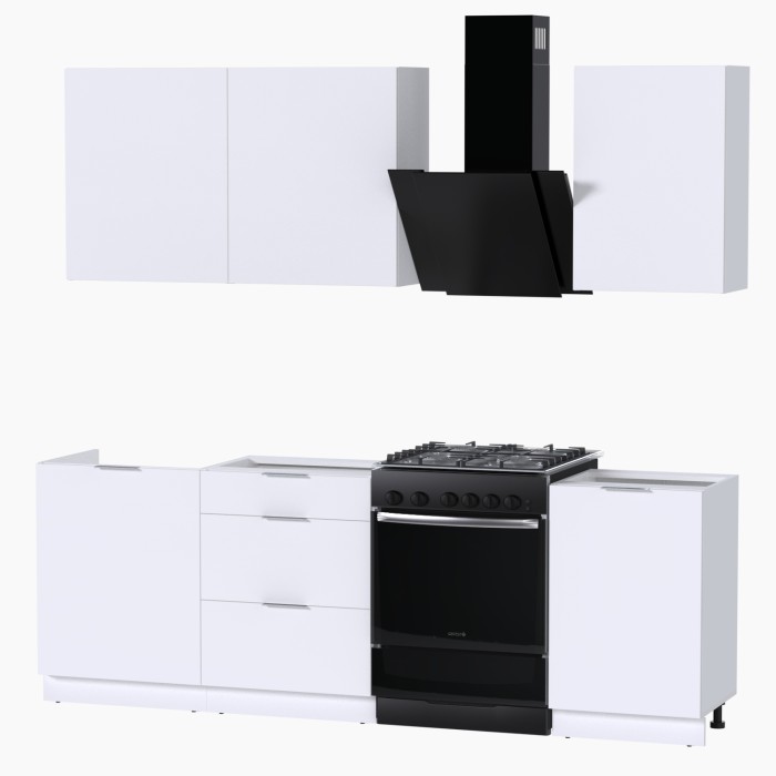 Набор корпусной мебели для кухни " Микс Топ-3" белый премиум