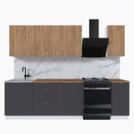 Набор корпусной мебели для кухни " Микс Топ-6" дуб крафт золотой/графит серый/дуб вотан