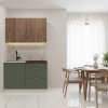 Набор корпусной мебели для кухни " Микс Топ-1" дуб крафт табачный/дымчато зеленый/дуб флагстаф темный