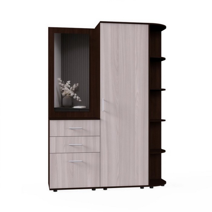 Набор мебели для прихожей "Визит-3" (дуб венге/шимо светлый)