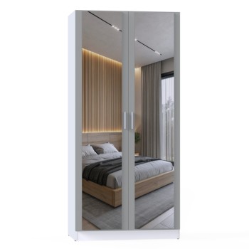 Шкаф для одежды МР-07 (580, 2 зеркала ) шиншилла серая