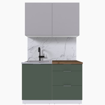 Набор корпусной мебели для кухни " Микс Топ-1" кашемир/дымчато зеленый/дуб вотан