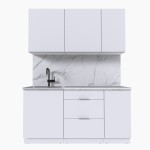 Набор корпусной мебели для кухни " Микс Топ-2" белый премиум/мрамор марквина