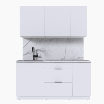 Набор корпусной мебели для кухни " Микс Топ-2" белый премиум/мрамор марквина