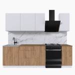 Набор корпусной мебели для кухни " Микс Топ-5" белый премиум/дуб крафт золотой/дуб вотан