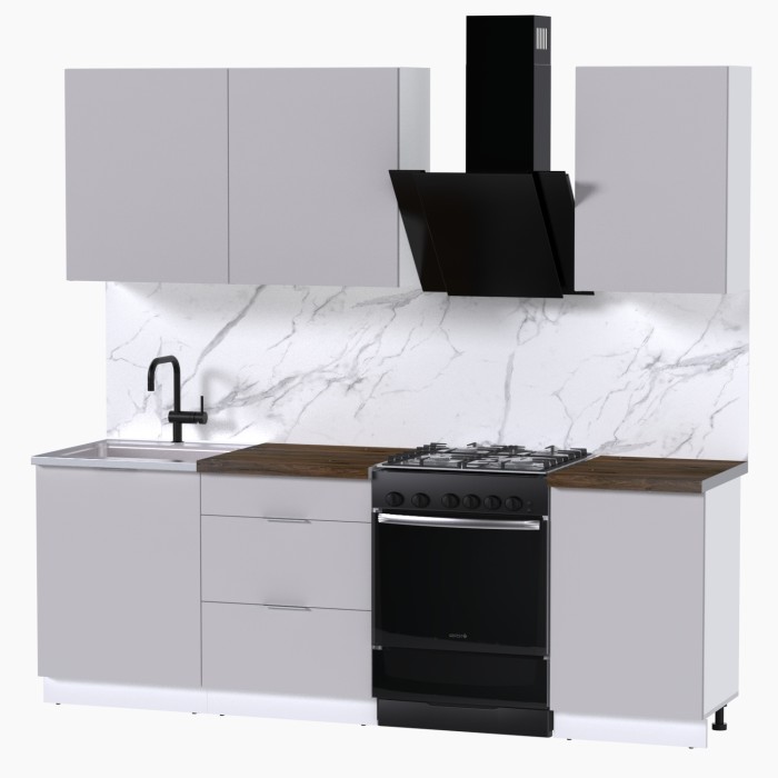 Набор корпусной мебели для кухни " Микс Топ-3" кашемир/ кашемир/дуб флагстаф темный