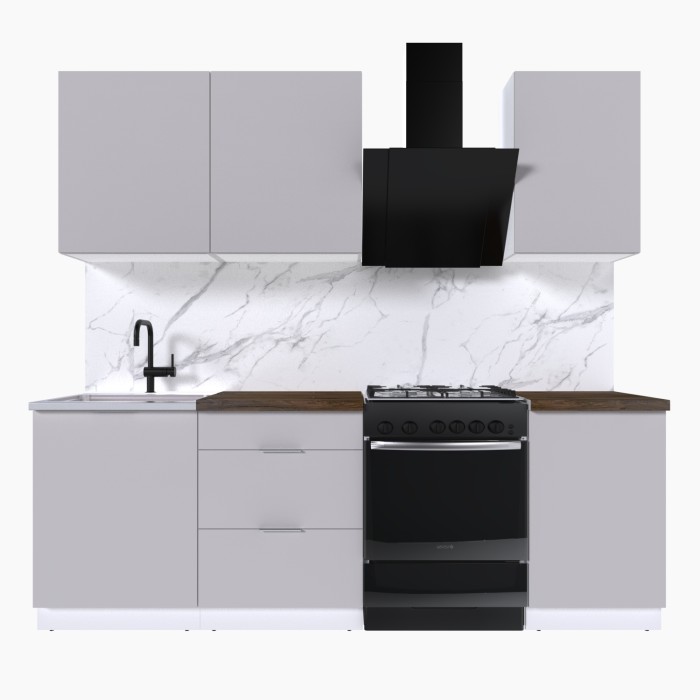 Набор корпусной мебели для кухни " Микс Топ-3" кашемир/ кашемир/дуб флагстаф темный