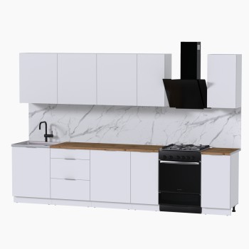 Набор корпусной мебели для кухни " Микс Топ-9" белый премиум/дуб вотан