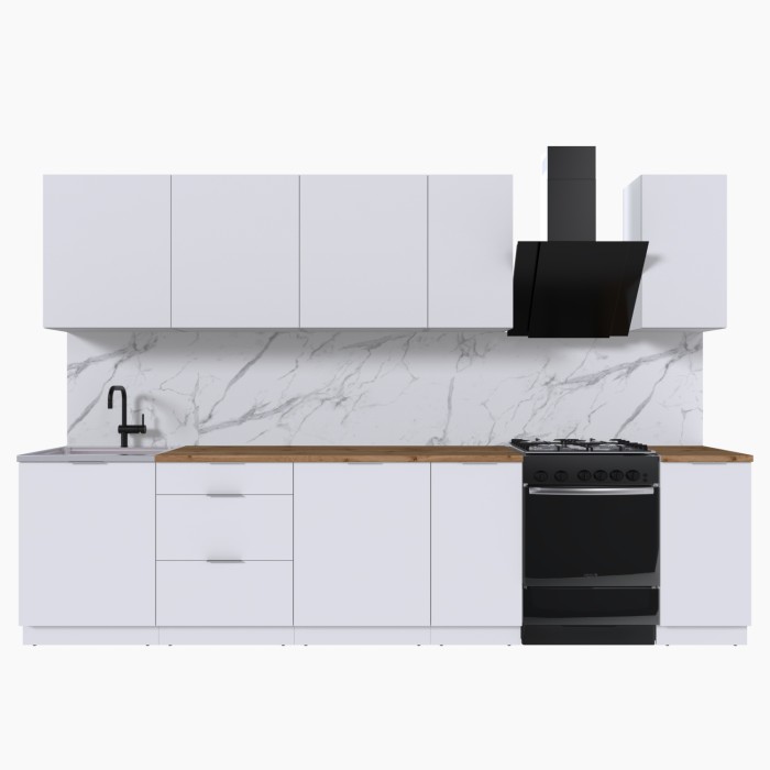 Набор корпусной мебели для кухни " Микс Топ-9" белый премиум/дуб вотан