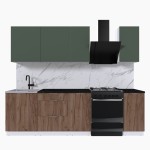 Набор корпусной мебели для кухни " Микс Топ-5" дымчато зеленый/ дуб крафт табачный/тунис