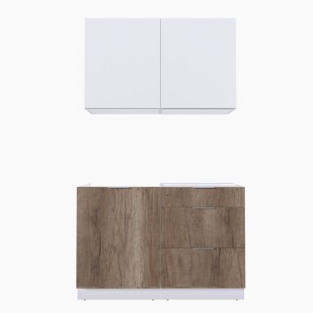 Набор корпусной мебели для кухни " Микс Топ-1" белый премиум/дуб каньон