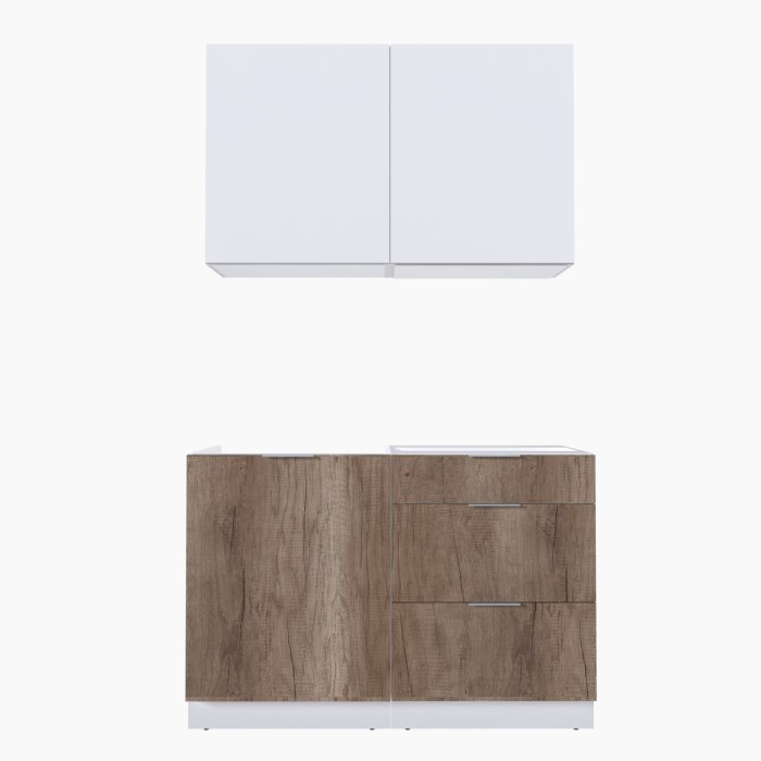 Набор корпусной мебели для кухни " Микс Топ-1" белый премиум/дуб каньон