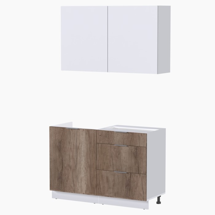 Набор корпусной мебели для кухни " Микс Топ-1" белый премиум/дуб каньон