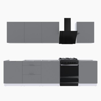 Набор корпусной мебели для кухни " Микс Топ-8" шиншилла серая/ шиншилла серая/