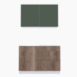 Набор корпусной мебели для кухни " Микс Топ-1" дымчато зеленый/ дуб каньон