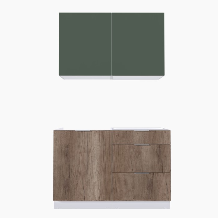Набор корпусной мебели для кухни " Микс Топ-1" дымчато зеленый/ дуб каньон